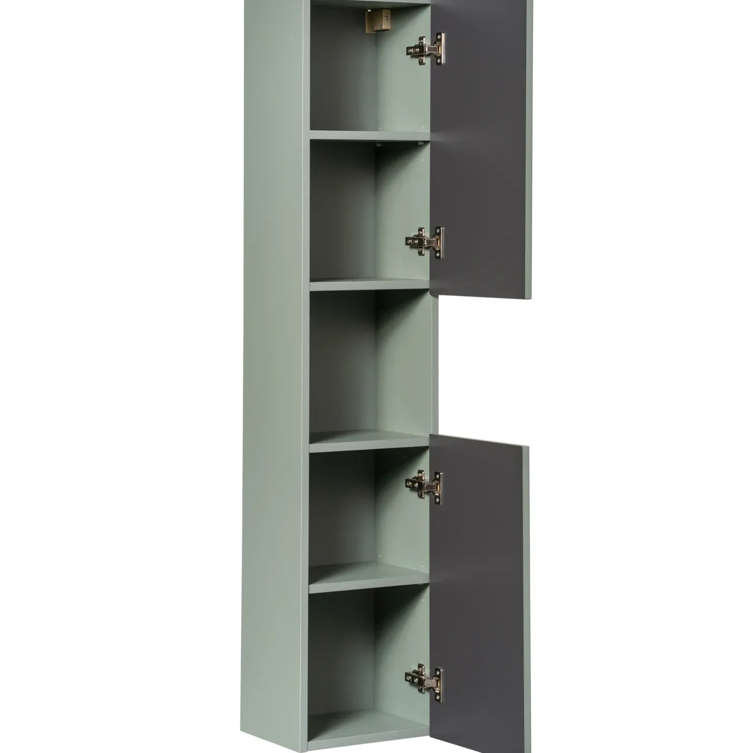 Garnero Arredamenti Mobile bagno sospeso cannettato 50cm con lavabo, specchio e colonna verde salvia rovere Greeny Clearance