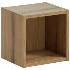 Garnero Arredamenti Mobile bagno sospeso cannettato 50cm con lavabo, specchio e colonna verde salvia rovere Greeny Clearance