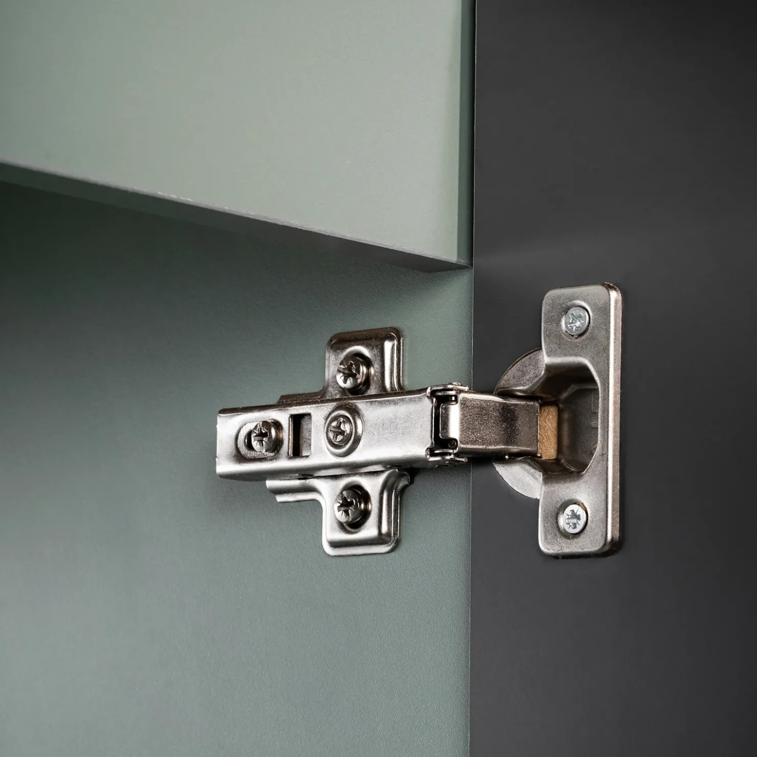 Garnero Arredamenti Mobile bagno sospeso cannettato 50cm con lavabo, specchio e colonna verde salvia rovere Greeny Clearance