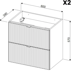 Garnero Arredamenti Mobile bagno sospeso cannettato 120cm verde salvia rovere Greeny Online