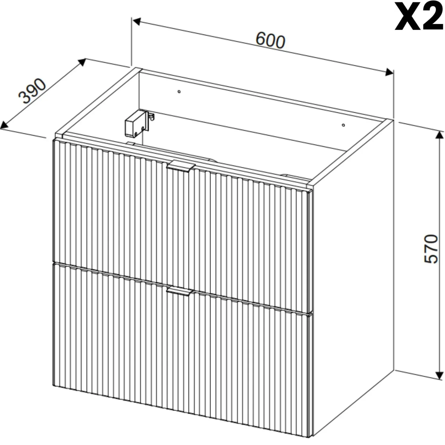 Garnero Arredamenti Mobile bagno sospeso cannettato 120cm verde salvia rovere Greeny Online