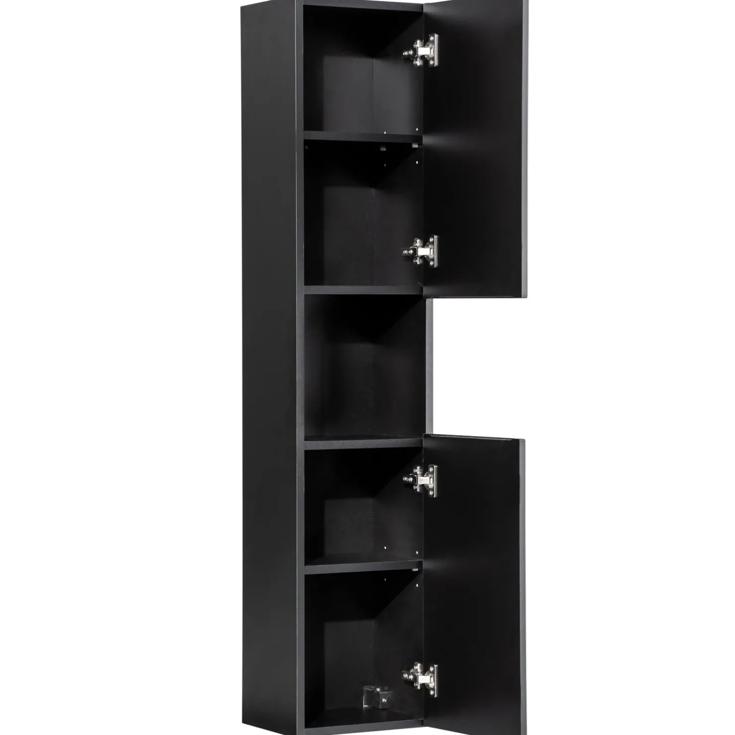 Garnero Arredamenti Mobile bagno sospeso cannettato 80cm con lavabo e colonna rovere Cleany Nero New