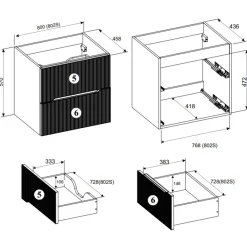 Garnero Arredamenti Mobile bagno sospeso cannettato 80cm con colonna rovere Pretty Sale