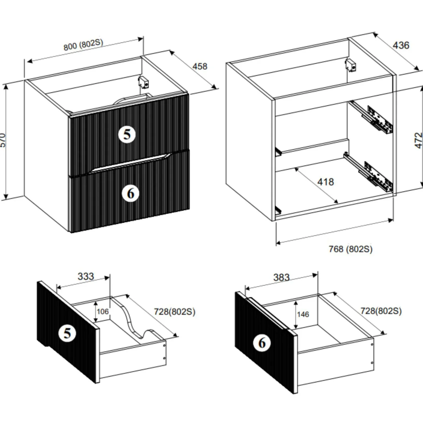 Garnero Arredamenti Mobile bagno sospeso cannettato 80cm con colonna rovere Pretty Sale
