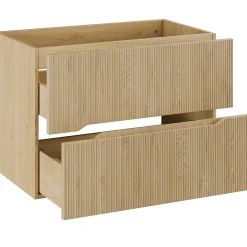 Garnero Arredamenti Mobile bagno sospeso cannettato 80cm con colonna rovere Pretty Sale