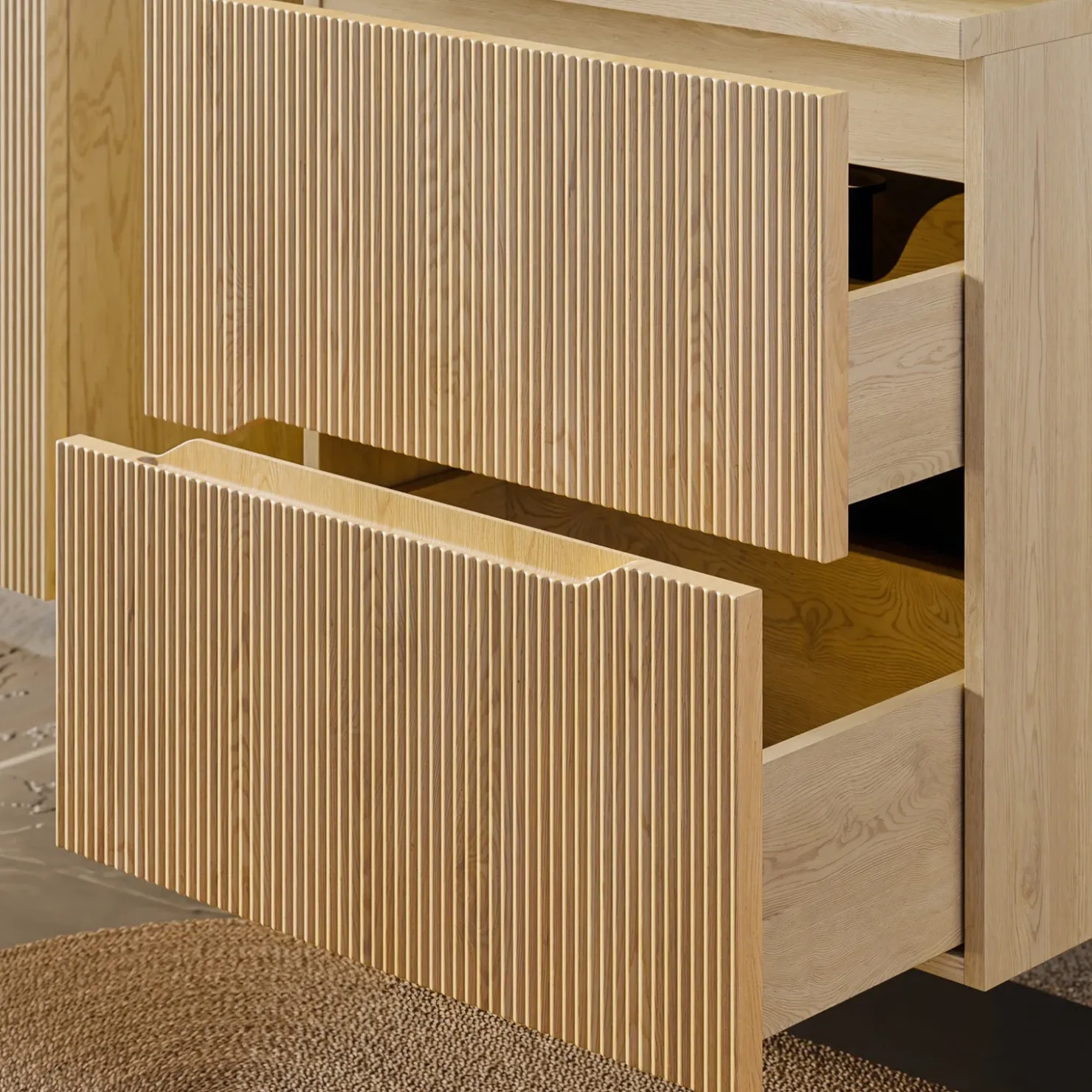 Garnero Arredamenti Mobile bagno sospeso cannettato 80cm con colonna rovere Pretty Sale