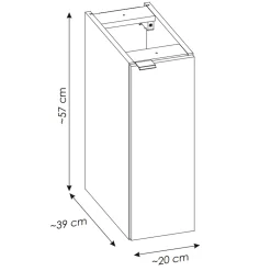 Garnero Arredamenti Mobile bagno sospeso cannettato 120cm 5 ante bianco rovere Cleany Online