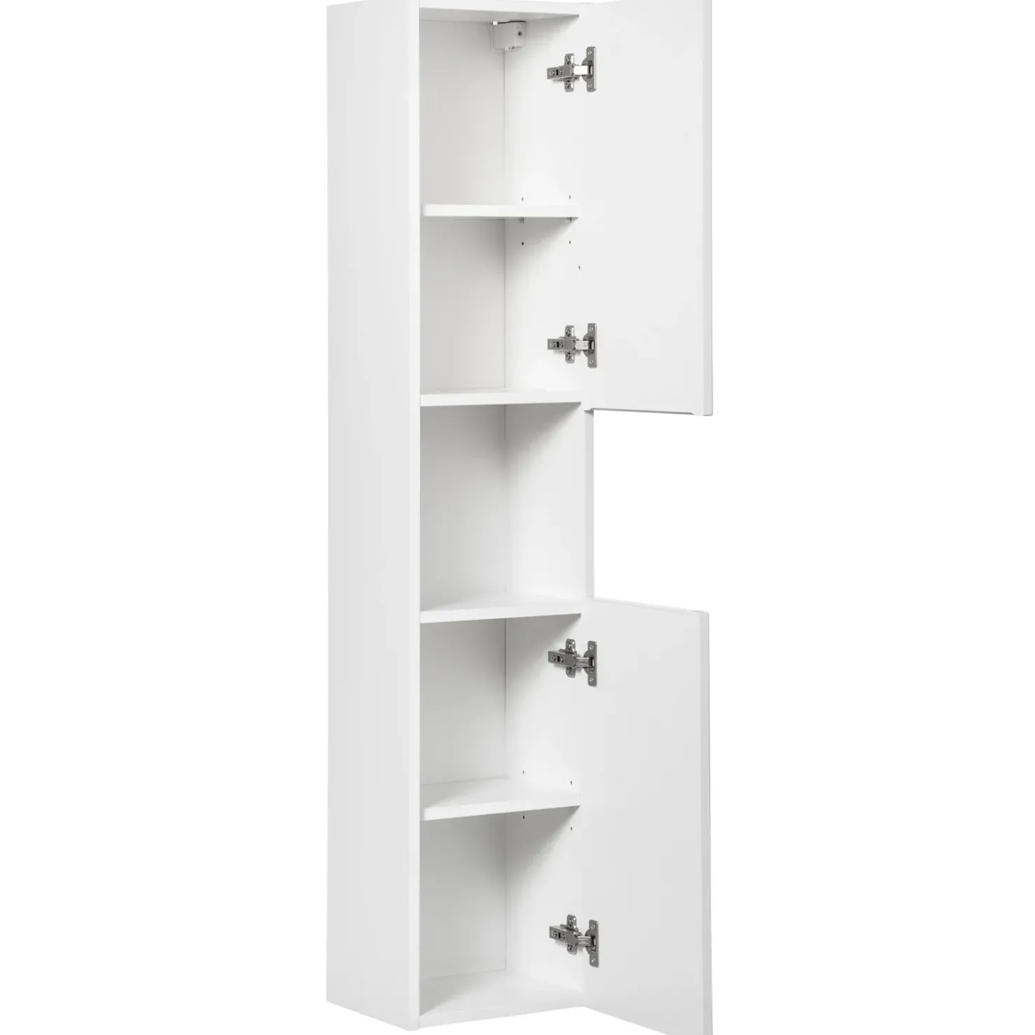 Garnero Arredamenti Mobile bagno sospeso cannettato 80cm con lavabo, colonna e 3 pensili bianco rovere Cleany