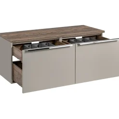 Garnero Arredamenti Mobile bagno sospeso 120cm 2 cassettoni e 2 cassetti attrezzati grigio quercia Serif Online