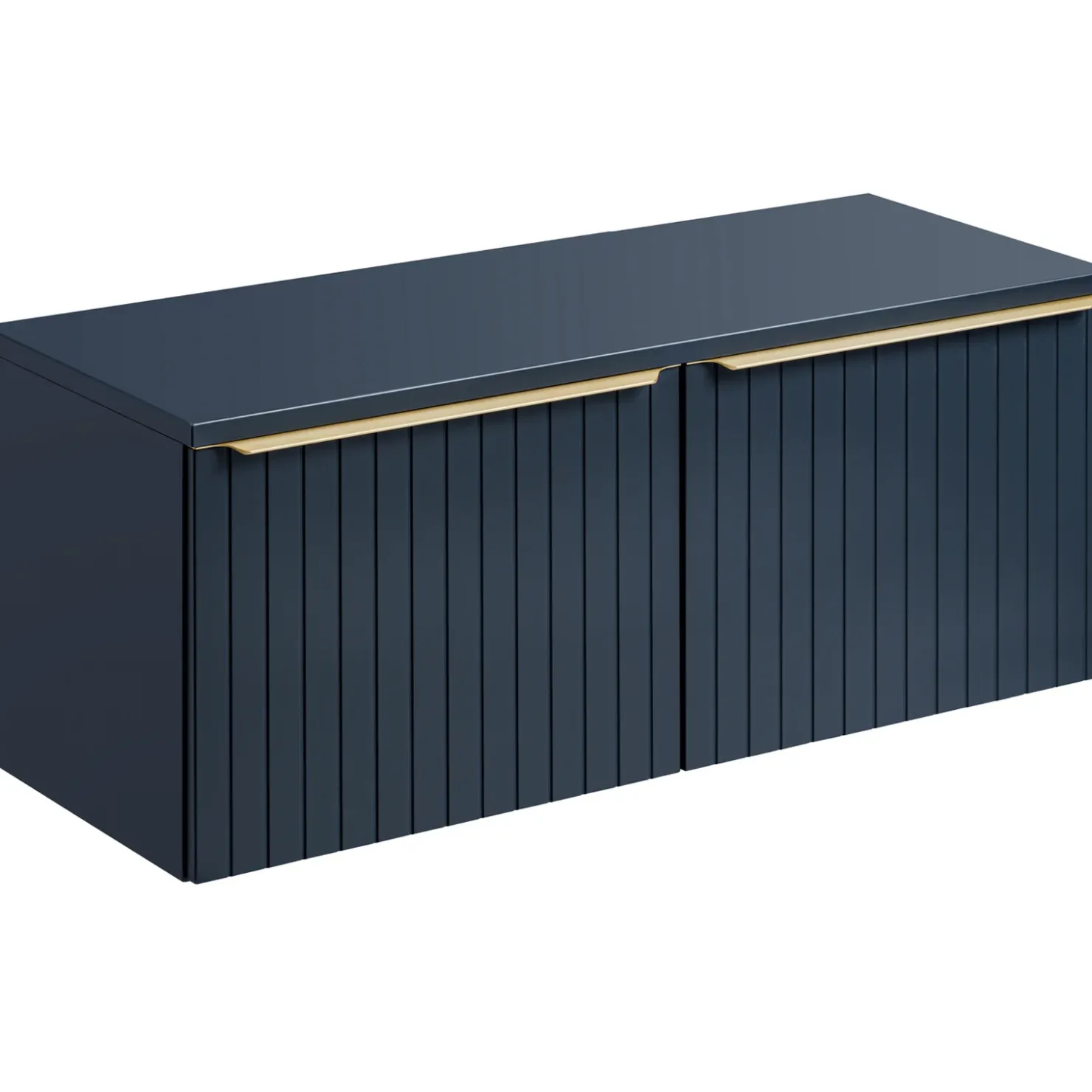 Garnero Arredamenti Mobile bagno sospeso 120cm 2 cassettoni e 2 cassetti attrezzati cannettato blu Deep Discount