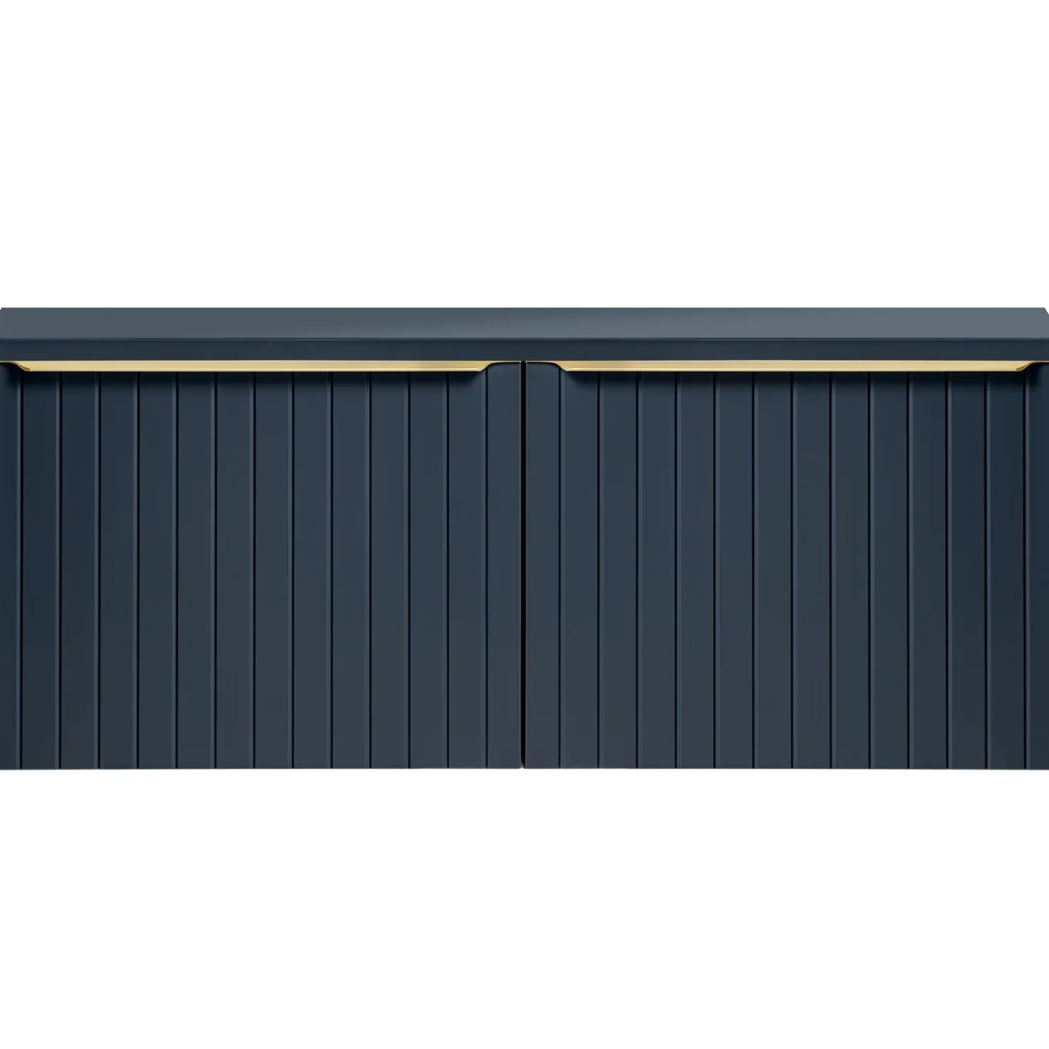 Garnero Arredamenti Mobile bagno sospeso 120cm 2 cassettoni e 2 cassetti attrezzati cannettato blu Deep Discount