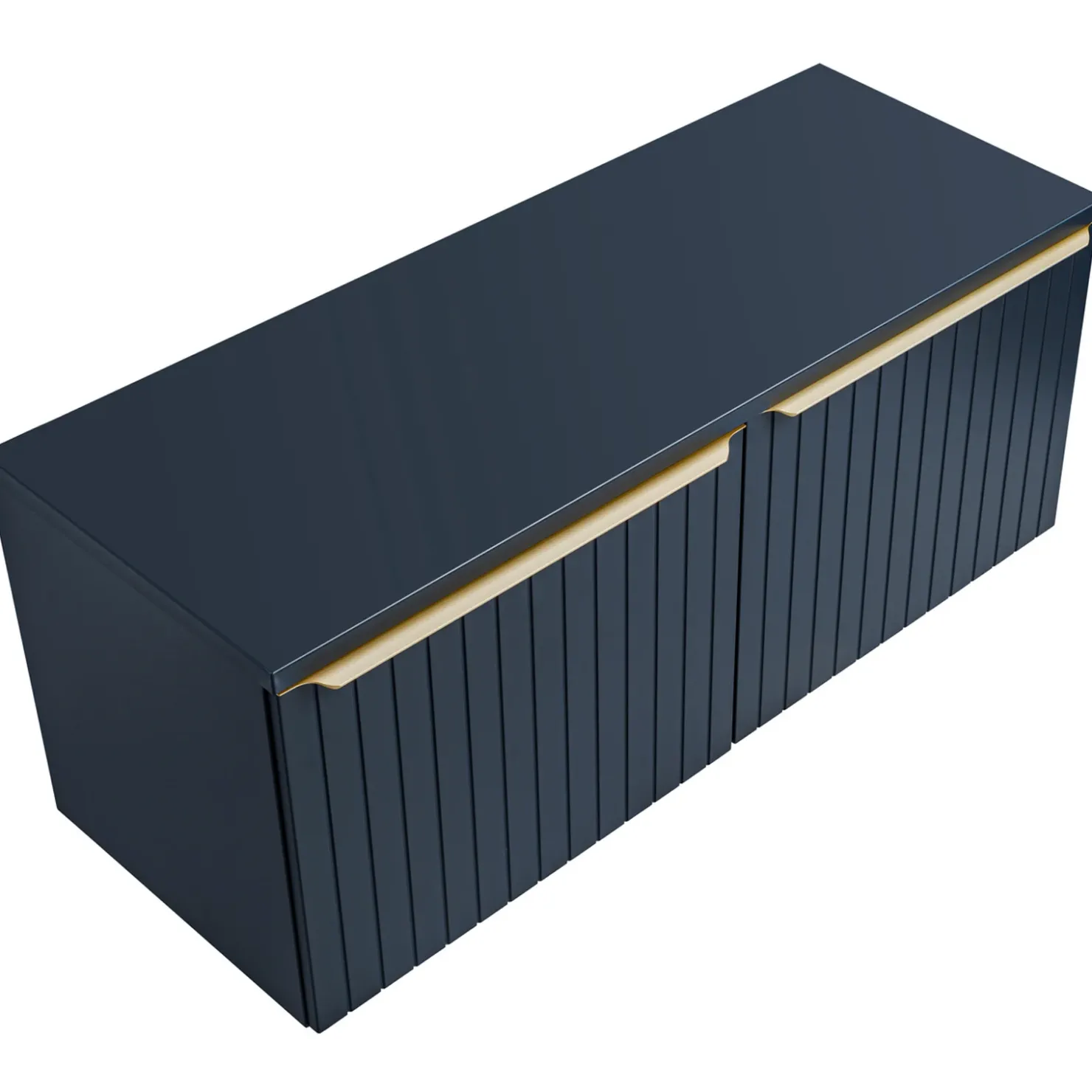 Garnero Arredamenti Mobile bagno sospeso 120cm 2 cassettoni e 2 cassetti attrezzati cannettato blu Deep Discount