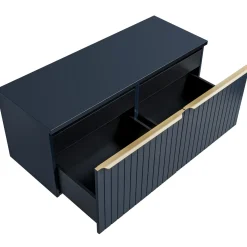 Garnero Arredamenti Mobile bagno sospeso 120cm 2 cassettoni e 2 cassetti attrezzati cannettato blu Deep Discount