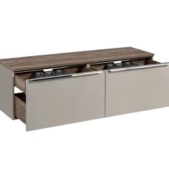 Garnero Arredamenti Mobile bagno sospeso 160cm 2 cassettoni e 2 cassetti attrezzati grigio quercia Serif Outlet