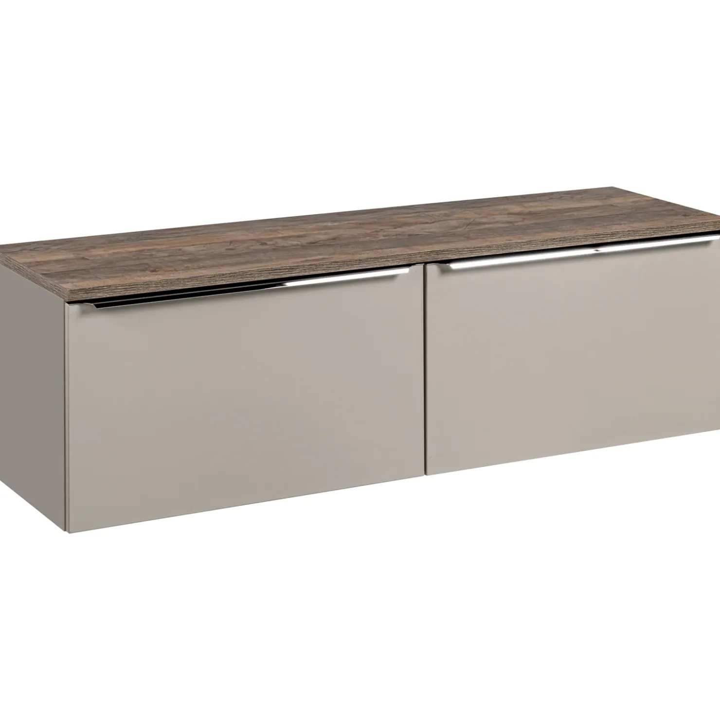 Garnero Arredamenti Mobile bagno sospeso 160cm 2 cassettoni e 2 cassetti attrezzati grigio quercia Serif Outlet