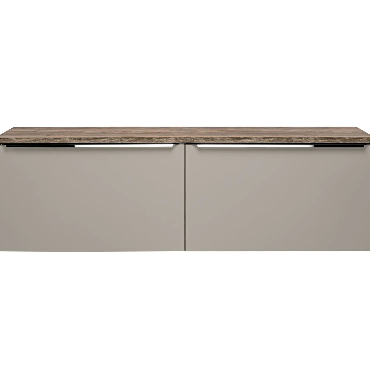 Garnero Arredamenti Mobile bagno sospeso 160cm 2 cassettoni e 2 cassetti attrezzati grigio quercia Serif Outlet