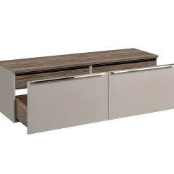Garnero Arredamenti Mobile bagno sospeso 160cm 2 cassettoni e 2 cassetti attrezzati grigio quercia Serif Outlet