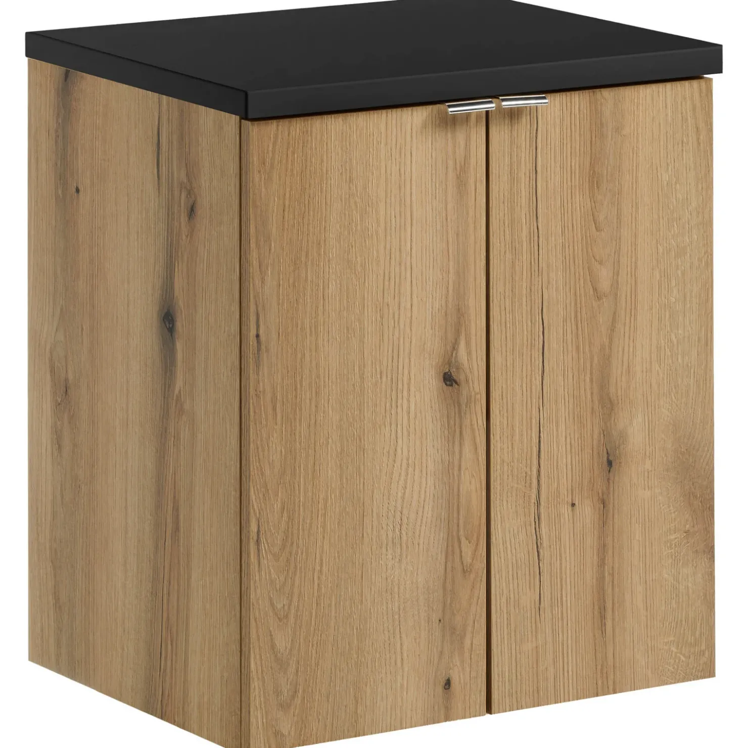 Garnero Arredamenti Mobile bagno sospeso 50cm 2 ante rovere nero Rovery Rovere - Nero Clearance