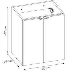 Garnero Arredamenti Mobile bagno sospeso 50cm 2 ante rovere nero Rovery Rovere - Nero Clearance