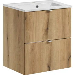 Garnero Arredamenti Mobile bagno sospeso 50cm 2 cassetti con lavabo rovere Rovery Sale