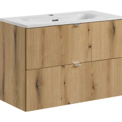 Garnero Arredamenti Mobile bagno sospeso 80cm 2 cassetti con lavabo rovere Rovery Sale