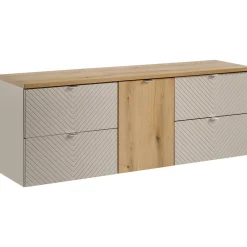 Garnero Arredamenti Mobile bagno sospeso 160cm 4 cassetti e portabiancheria beige cashmere Neutry Hot