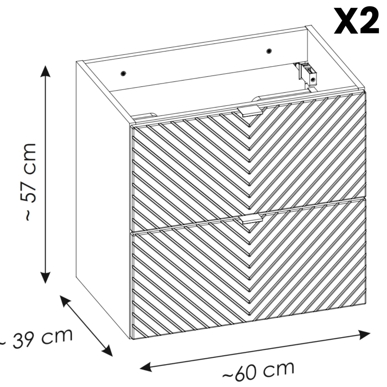 Garnero Arredamenti Mobile bagno sospeso 160cm 4 cassetti e portabiancheria beige cashmere Neutry Hot