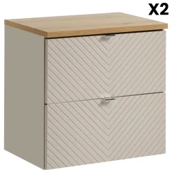 Garnero Arredamenti Mobile bagno sospeso 160cm 4 cassetti e portabiancheria beige cashmere Neutry Hot