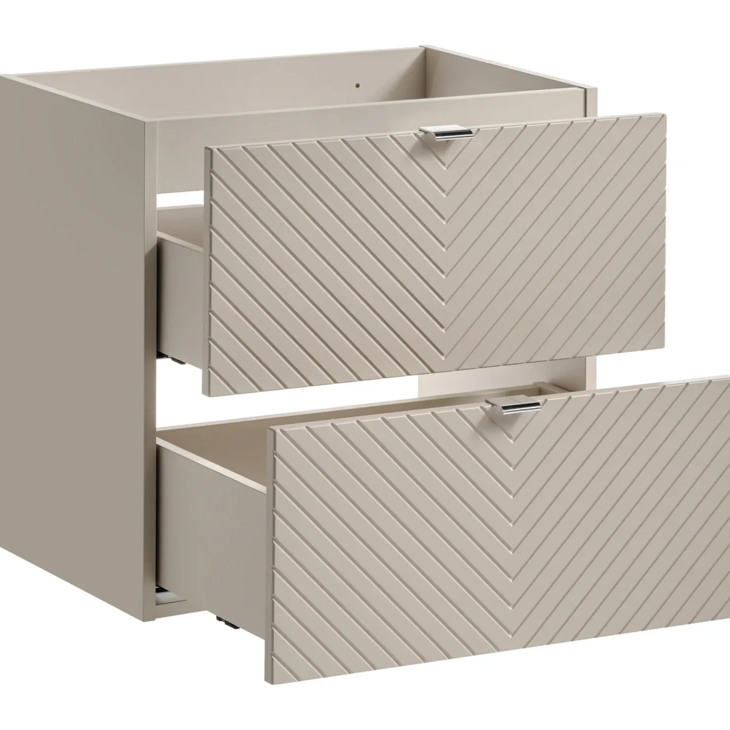 Garnero Arredamenti Mobile bagno sospeso 160cm 4 cassetti e portabiancheria beige cashmere Neutry Hot