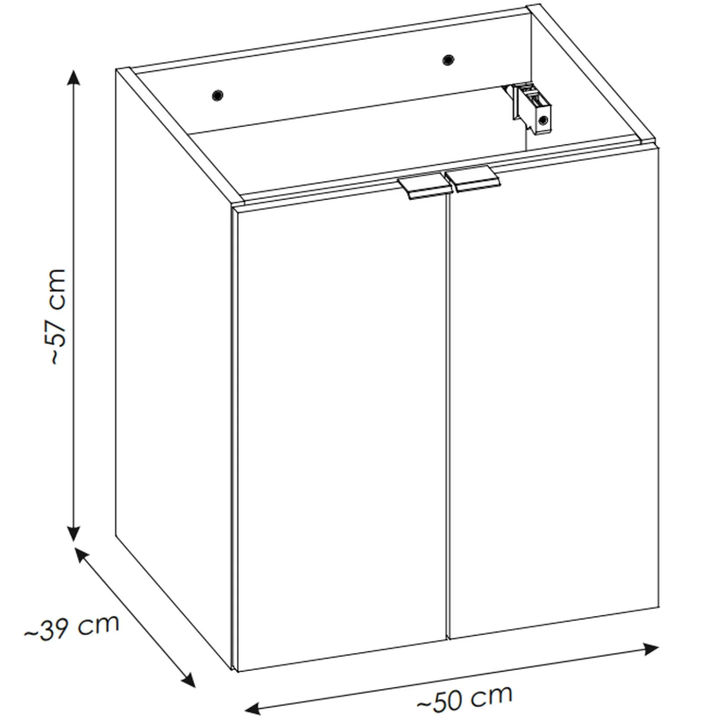 Garnero Arredamenti Mobile bagno sospeso 50cm 2 ante Rovery Rovere