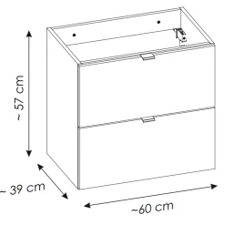 Garnero Arredamenti Mobile bagno sospeso 60cm 2 cassetti con lavabo rovere Rovery Online