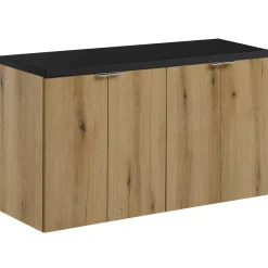 Garnero Arredamenti Mobile bagno sospeso 100cm 4 ante rovere nero Rovery Rovere - Nero Hot