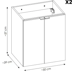 Garnero Arredamenti Mobile bagno sospeso 100cm 4 ante rovere nero Rovery Rovere - Nero Hot