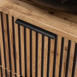 Garnero Arredamenti Mobile bagno sospeso 120cm 4 cassetti cannettato quercia antracite Limpid Sale