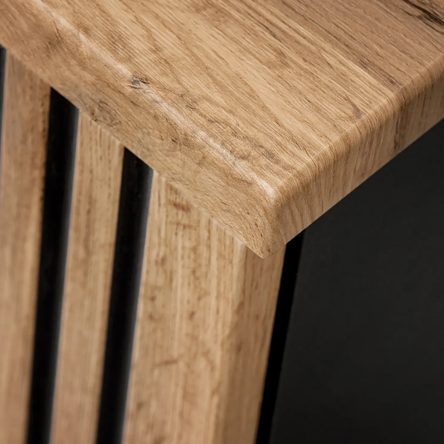 Garnero Arredamenti Mobile bagno sospeso 120cm 4 cassetti cannettato quercia antracite Limpid Sale