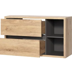 Garnero Arredamenti Mobile bagno sospeso 100cm 2 cassetti rovere antracite Veny Online