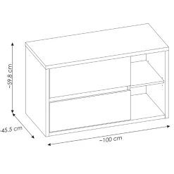 Garnero Arredamenti Mobile bagno sospeso 100cm 2 cassetti rovere antracite Veny Online