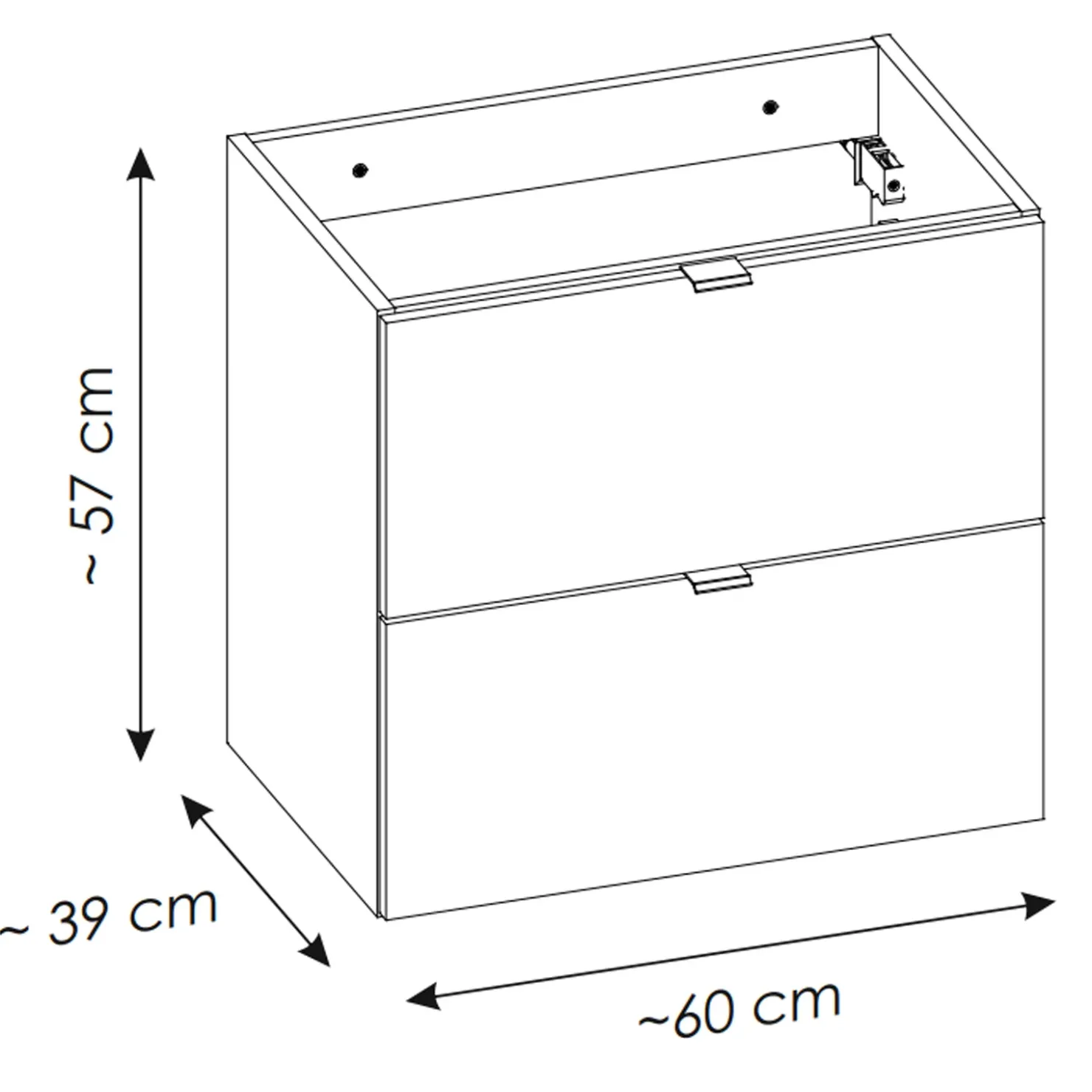 Garnero Arredamenti Mobile bagno sospeso 60cm 2 cassetti rovere nero Rovery Rovere - Nero Best