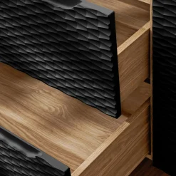 Garnero Arredamenti Mobile bagno sospeso 120cm 2 cassetti nero rovere Swim Nero - Rovere Clearance