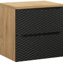 Garnero Arredamenti Mobile bagno sospeso 60cm 2 cassetti nero rovere Swim Nero - Rovere New