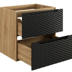 Garnero Arredamenti Mobile bagno sospeso 60cm 2 cassetti nero rovere Swim Nero - Rovere New