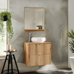 Garnero Arredamenti Mobile bagno sospeso 60cm 2 cassetti Rovery Rovere Online