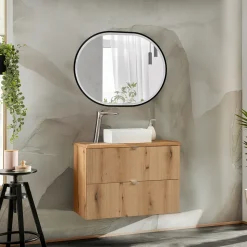 Garnero Arredamenti Mobile bagno sospeso 80cm 2 cassetti Rovery Rovere Online