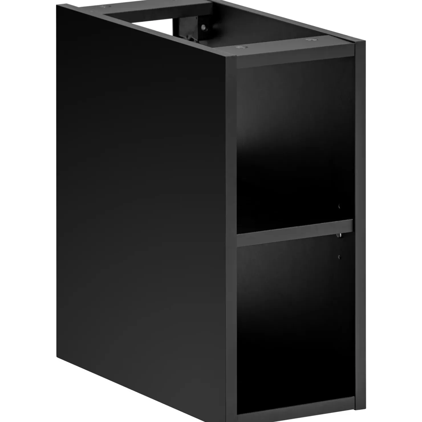 Garnero Arredamenti Mobile bagno sospeso 80cm 1 cassettone e 1 cassetto attrezzato e 2 vani nero Serif Outlet