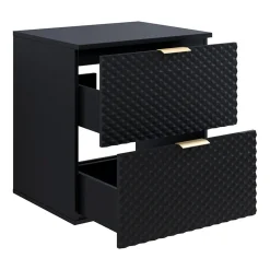 Garnero Arredamenti Mobile bagno sospeso 61cm 2 cassetti nero frontali decorati Konny Nero Lucido - Nero opaco
