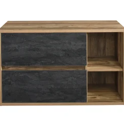 Garnero Arredamenti Mobile bagno sospeso 100cm 2 cassetti rovere antracite Stony