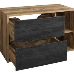 Garnero Arredamenti Mobile bagno sospeso 100cm 2 cassetti rovere antracite Stony