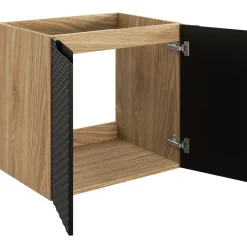 Garnero Arredamenti Mobile bagno sospeso 90cm 3 ante nero rovere Swim Nero - Rovere Best