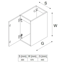 Garnero Arredamenti Mobile bagno sospeso 90cm 3 ante nero rovere Swim Nero - Rovere Best