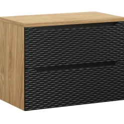 Garnero Arredamenti Mobile bagno sospeso 80cm 2 cassetti nero rovere Swim Nero - Rovere Clearance